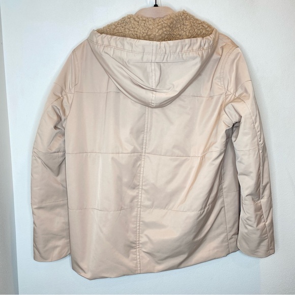 Vince Quilted Faux Shearling Lined Puffer Jacket Blush Pink Small Minimalist - Picture 11 of 11
